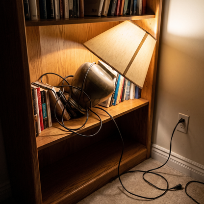 Luz cálida entre tus libros favoritos